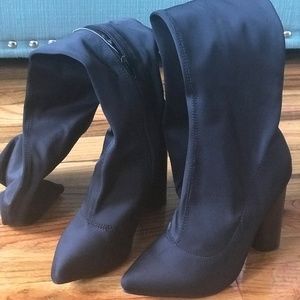 Black Dress up Over The Knee Boots